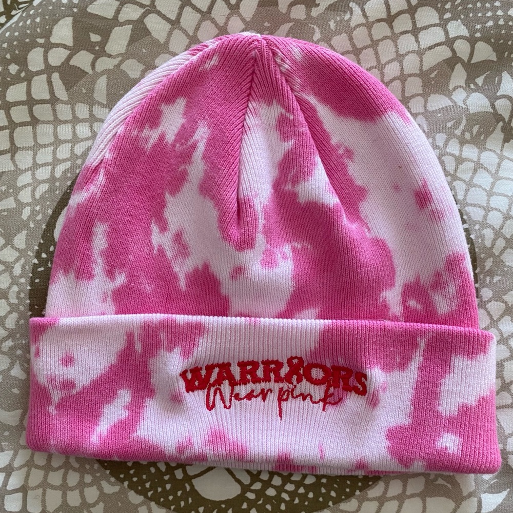 Warriors Wear Pink Tie-Dye Beanie